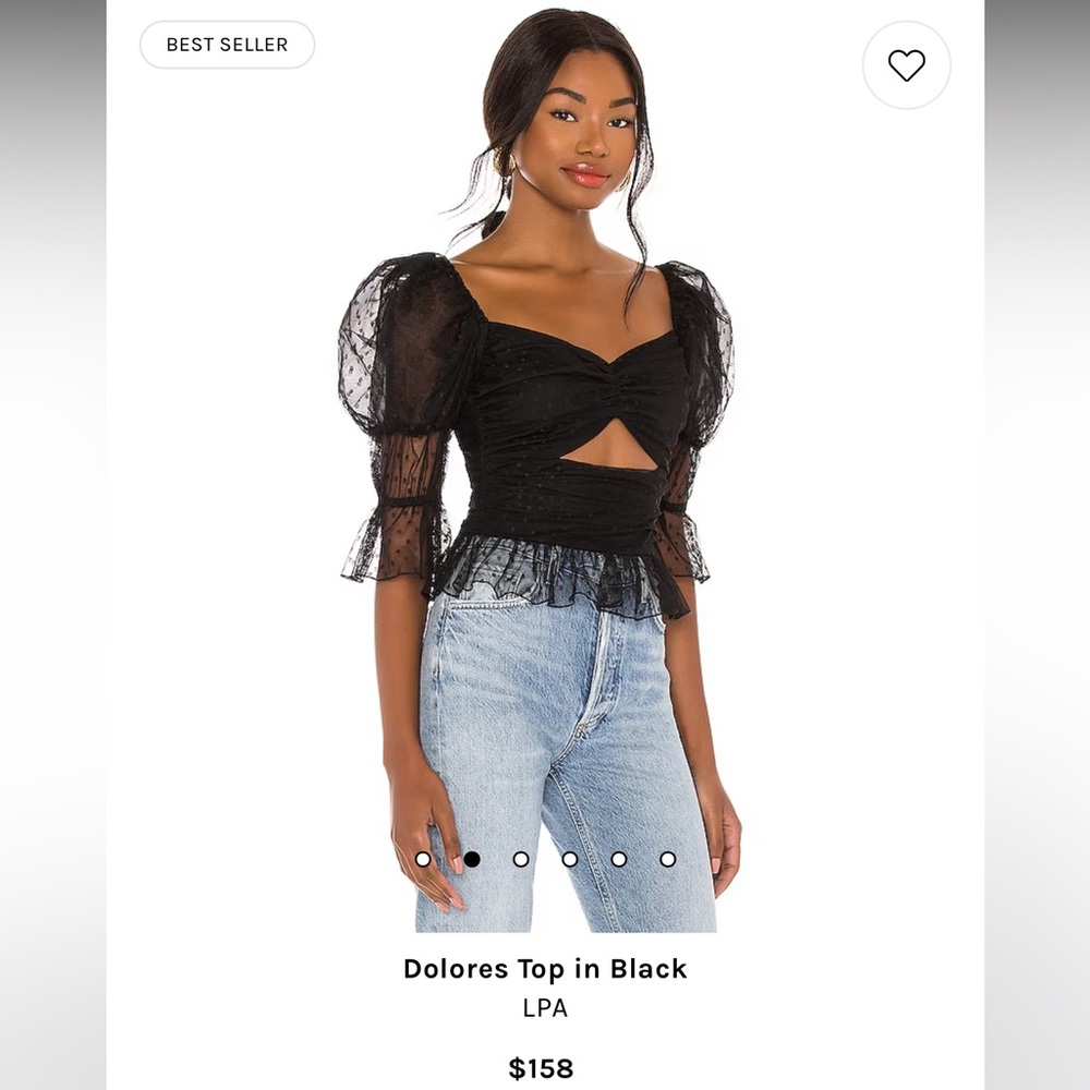 lpa dolores top. size xs. black